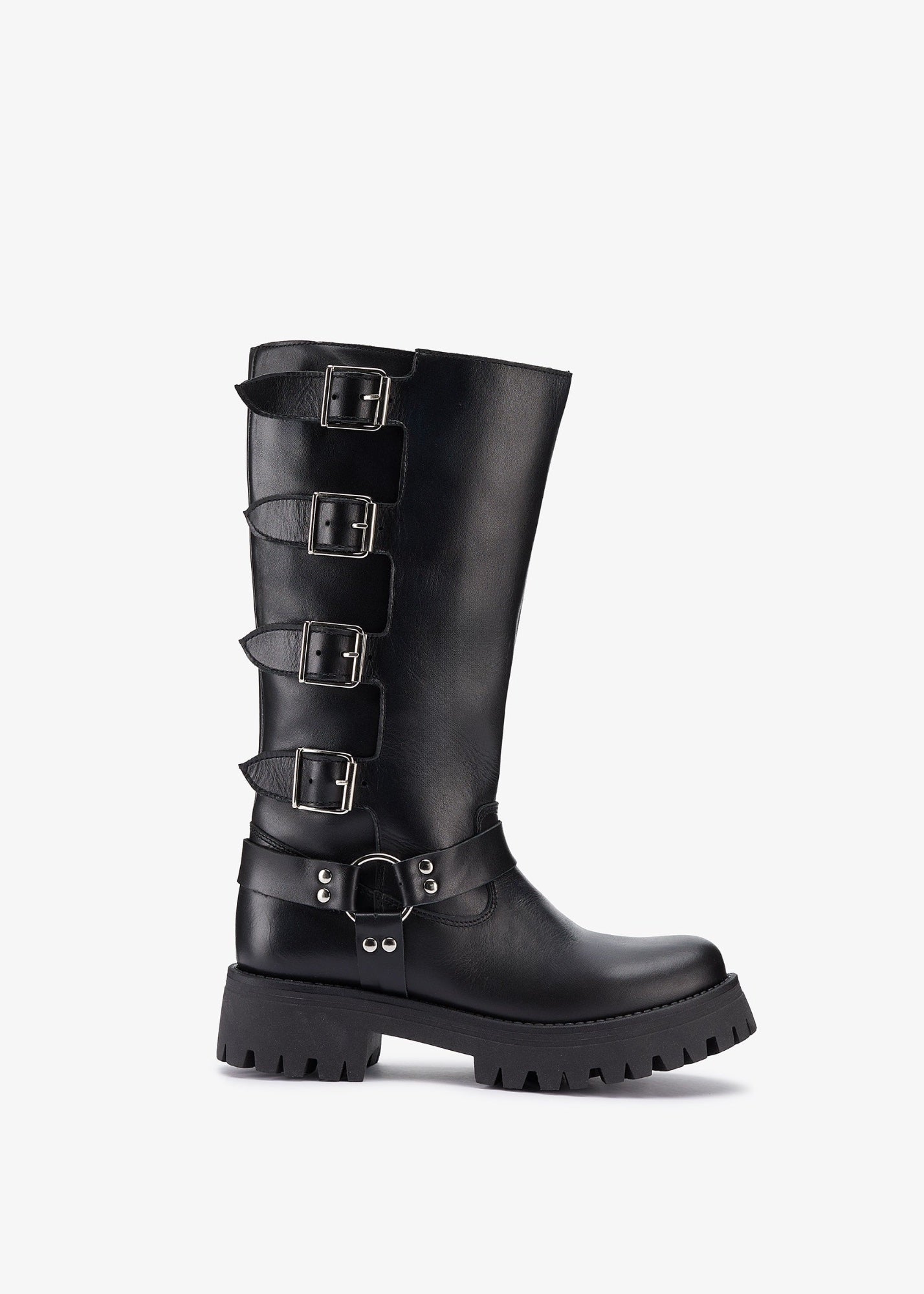 Black Agnes Buckle Boots