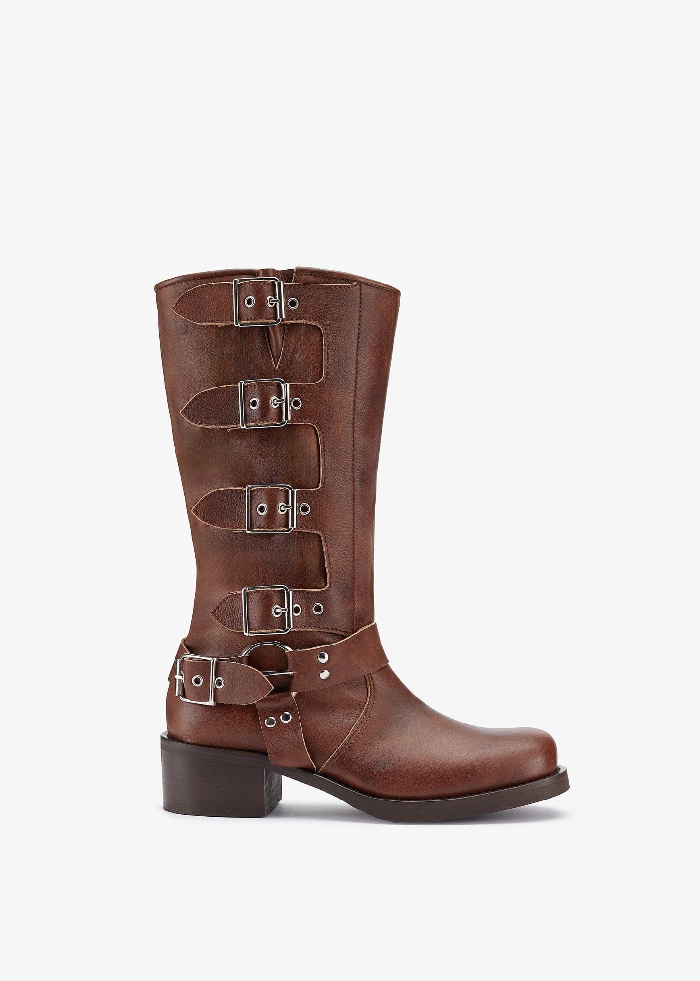 Miller Brown Buckle Boots