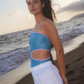 Bañador Asimétrico Lurex Azul - SOMECHIC