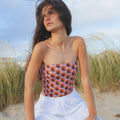 Bañador Bandeau Geometrico Naranja - SOMECHIC