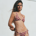 Bikini Triangular Alto Geometrico Naranja - SOMECHIC