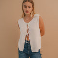 Chaleco Punto Lazos Blanco - SOMECHIC