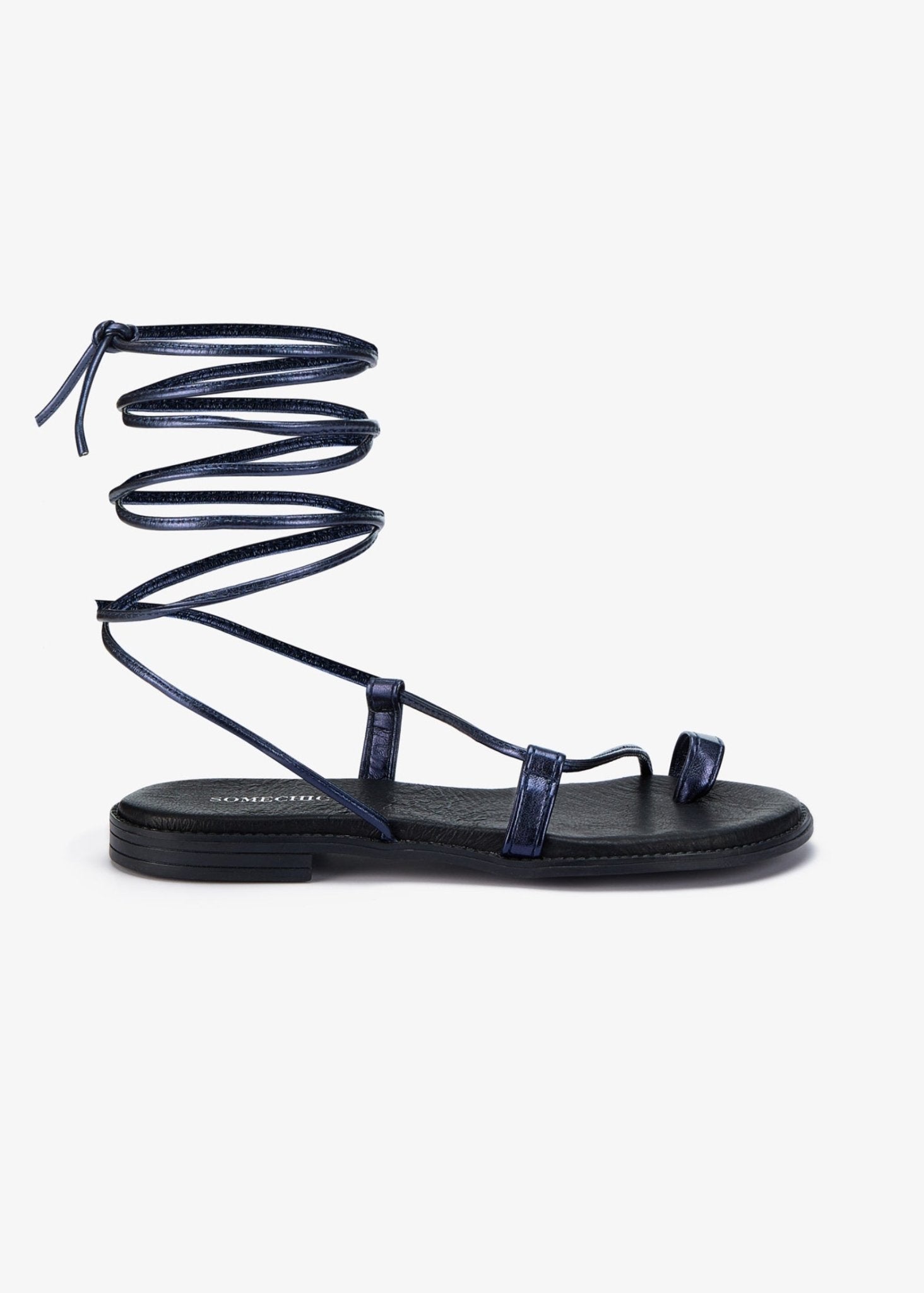 Iris Sandals - Metallic Navy Blue - SOMECHIC