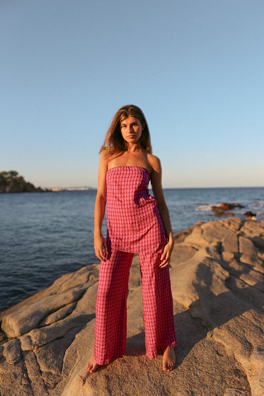 Pantalón Claire Geom. Rosa - SOMECHIC