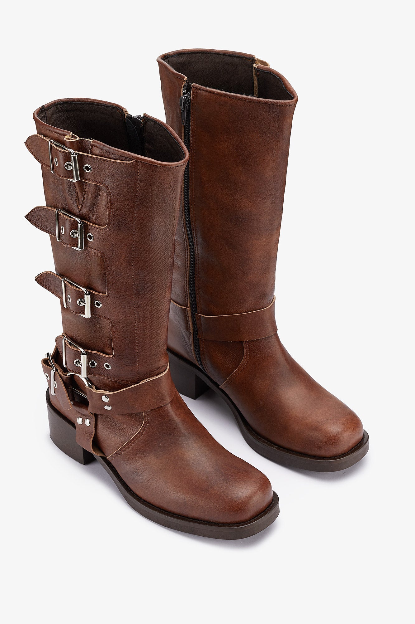 BOTAS HEBILLAS MILLER MARRON - SOMECHIC